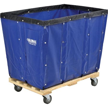 Global Industrial 16 Bushel, Blue Vinyl Basket Bulk Truck, Unassembled, 40L x 28W x 35H 800358BL